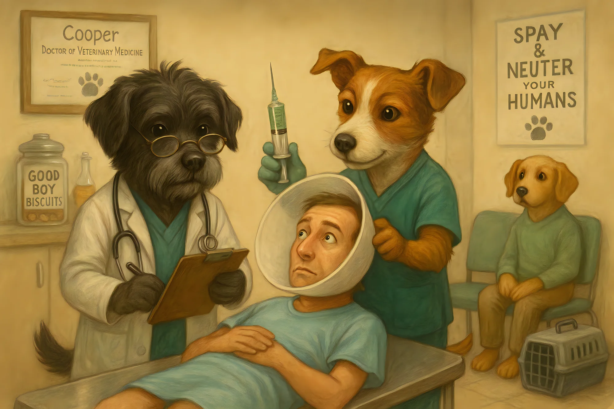 Dr. Cooper and Binx at the clinic