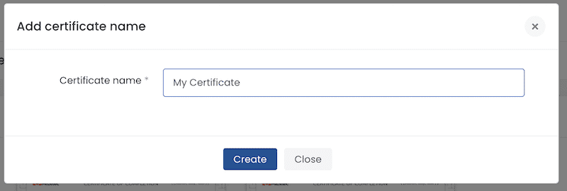 Name your certificate