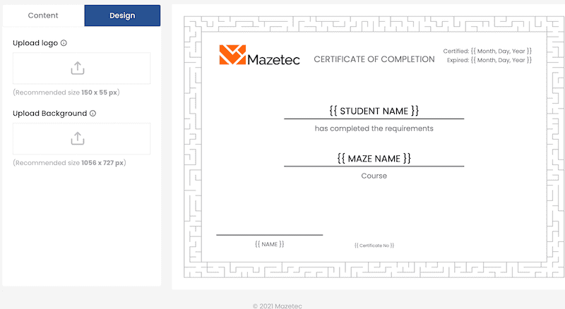 Use your own certificate design